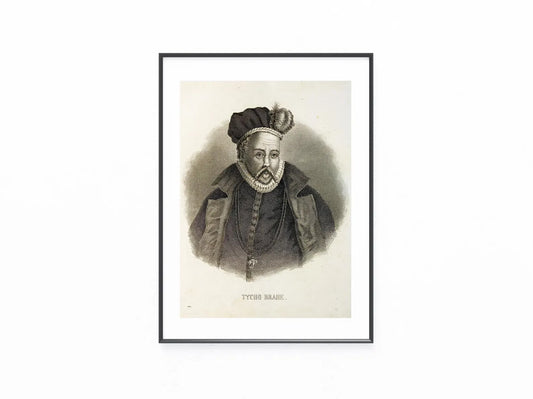 1856 Tycho Brahe Original Stahlstich | Astronomie Porträt Wissenschaft Universum