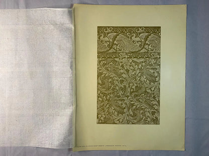 Original Jugendstil Druck Dekor mit Pfauen 1900 | Ornamentale Art Nouveau Kunst