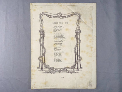 Jugendstil Morgenstern Liebeslied 1900 | Historische Typografie Art Nouveau Poetry