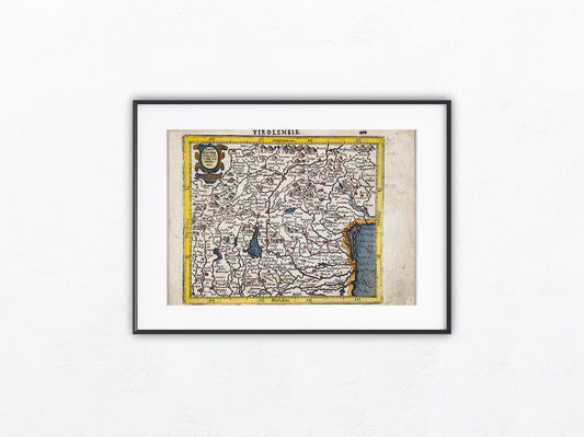 1610 Original Kupferstichkarte Tirolensis | Tirol Landkarte Südtirol Italien | Kartografie Alpen