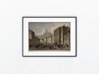 1830 Der Mehl-Markt in Wien Original Stahlstich | Alt-Wien Ansicht mit Passepartout