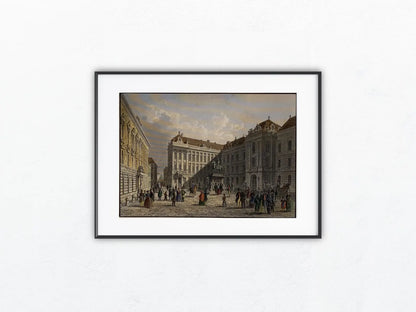 Original Stahlstich Wien 1850 | Josephsplatz Hofburg | Historische Stadtansicht