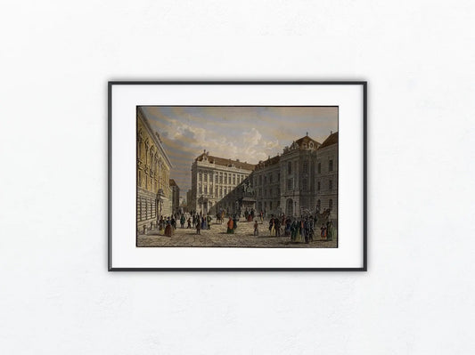 Original Stahlstich Wien 1850 | Josephsplatz Hofburg | Historische Stadtansicht