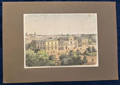 Berlin Original Lithografie 1851 Stadtansicht vom Tiergarten