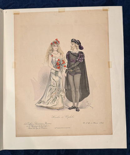 Original Hamlet & Ophélie Tafel 1898 Theaterkostüme