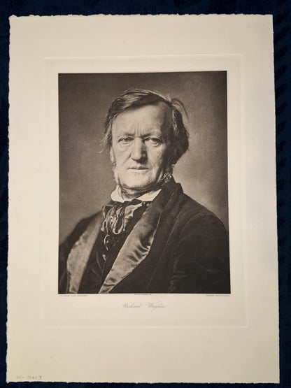 Original Richard Wagner Tafel 1871 Antikes Komponistenporträt