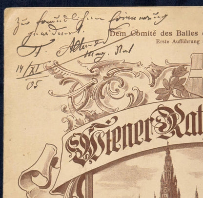 Original Wiener Rathaus-Walzer 1902 Notenheft mit Signatur