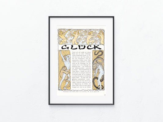 Glück im Jugendstil - Original Print